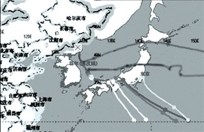 中國環(huán)保部發(fā)布的模擬軌跡圖,。